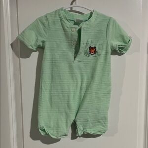 Baby Essentials Mint Bodysuit with Tiger Patch